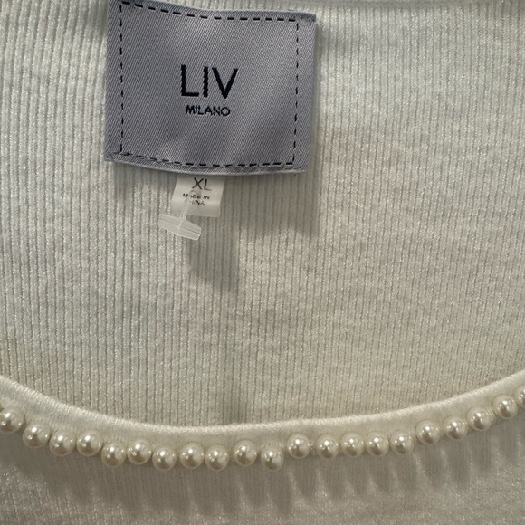 Milano White Sweater with Pearl Detail - Picture 4 of 4